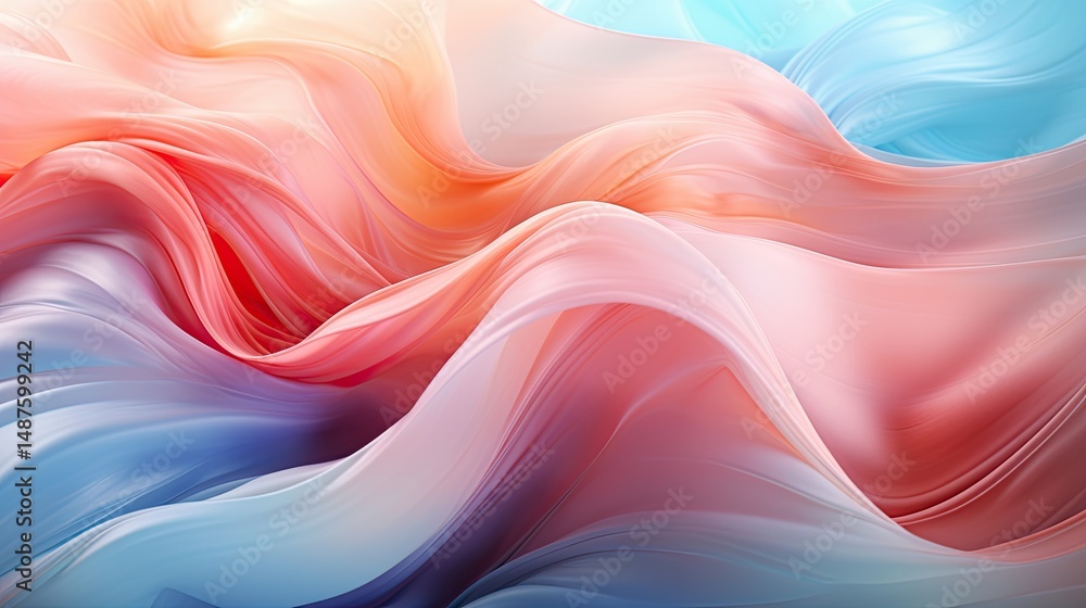 Obraz premium Abstract Colorful Design: Beautiful Modern Waves and Smooth Gradient Texture with Elegant Flowing Patterns for Artistic Aesthetic Background