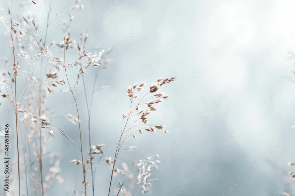 Serene Grasses: A Soft, Dreamy Botanical Print Serene Grasses: A Soft, Dreamy Botanical Print