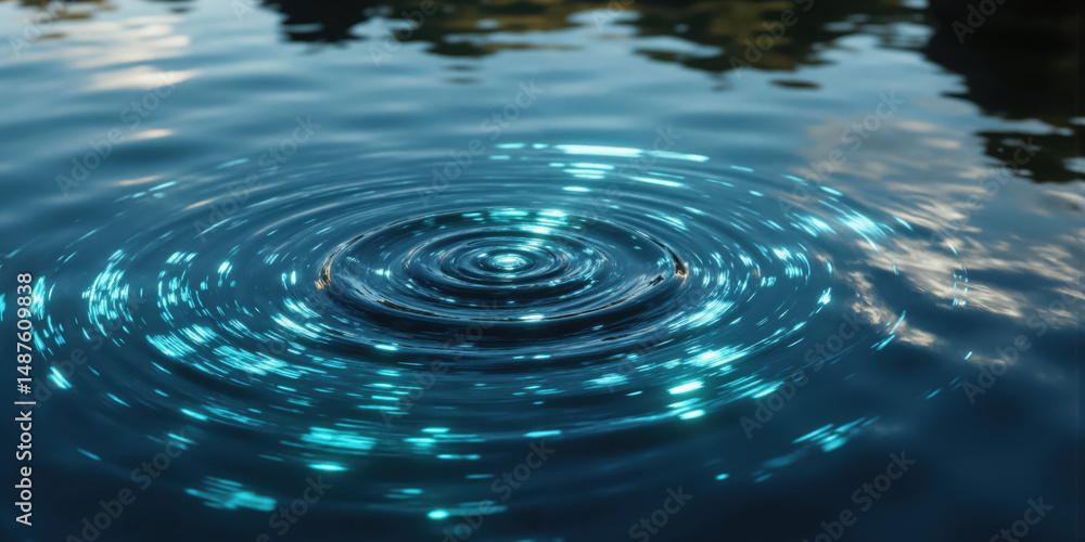 Water Ripple Ripples: Dynamic concentric rings on lake surface, daytime, depicting wave motion effects Water Ripple Ripples: Dynamic concentric rings on lake surface, daytime, depicting wave motion effects