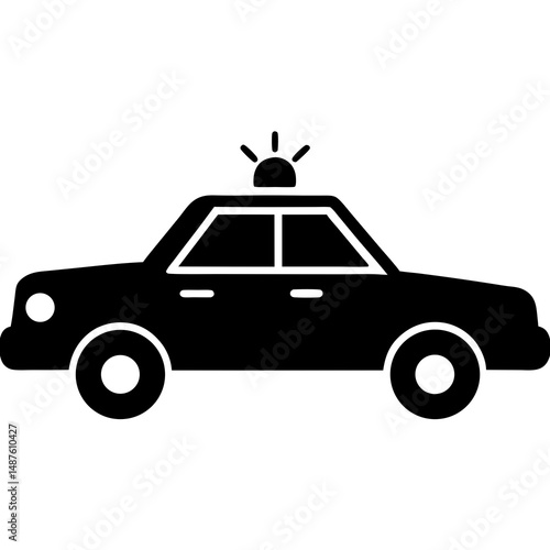 vintage police car silhouette icon with rotating .svg