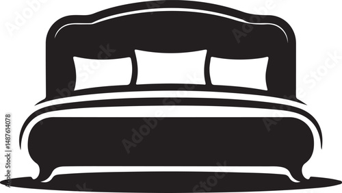 Comfort and Relaxation silhouette of a meticulously crafted bed, promising serene sleep and tranquil moments, a symbol of refined home living.
