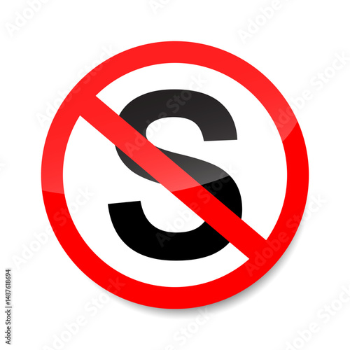 No stopping sign vector. Red prohibition symbol indicating vehicles are not allowed to stop