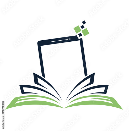 mobile book logo template design e book logo