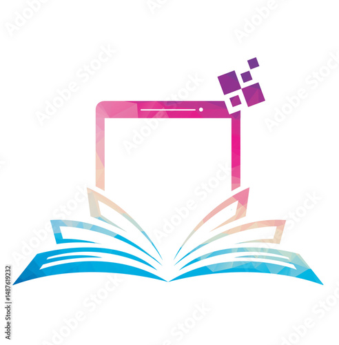 mobile book logo template design e book logo