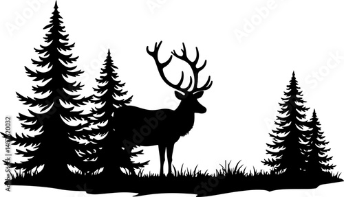 Mountain Hiker Silhouette with Backpack"