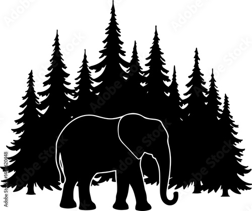 Mountain Hiker Silhouette with Backpack"