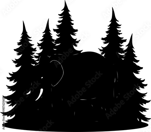 Mountain Hiker Silhouette with Backpack"