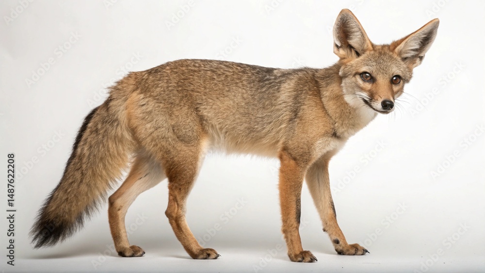 Fototapeta premium Crab-Eating Fox on studio background