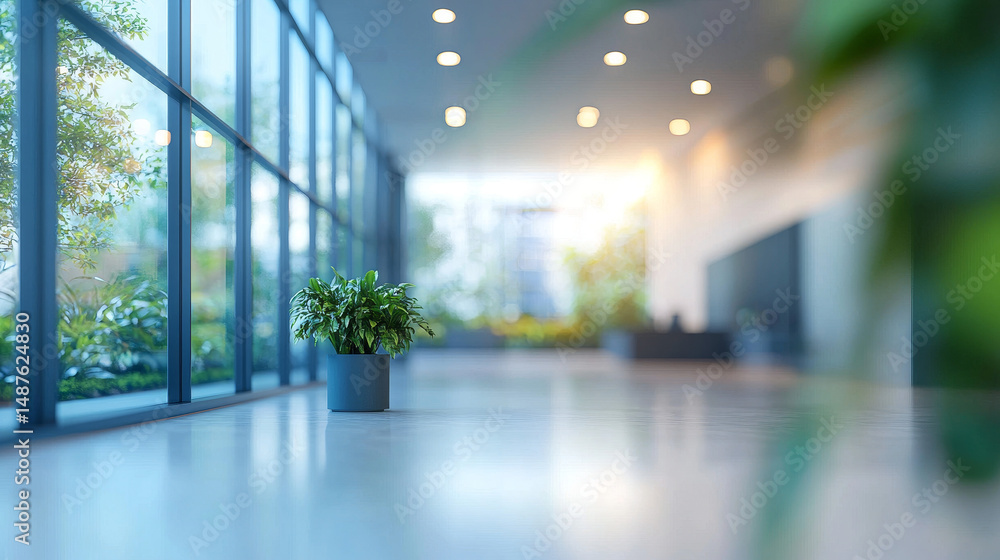 Fototapeta premium Blurred background of a modern office, representing a business concept