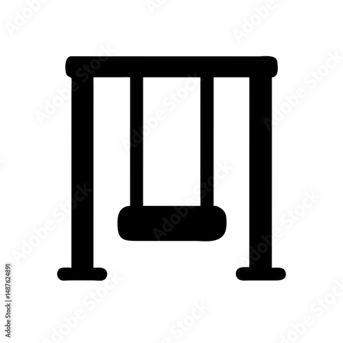 Simple swing icon, playground equipment, for website design
