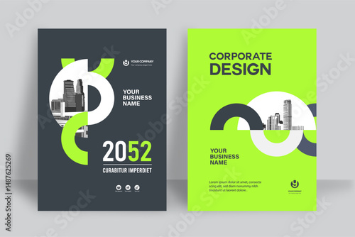 City Background Business Book Cover Design Template