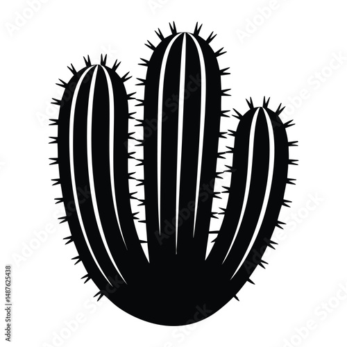 Nopales Silhouette, Vector, Illustration, Icon, Logo, White Background.