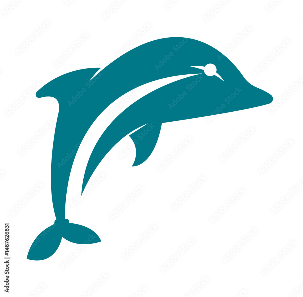 Obraz premium dolphin logo design template