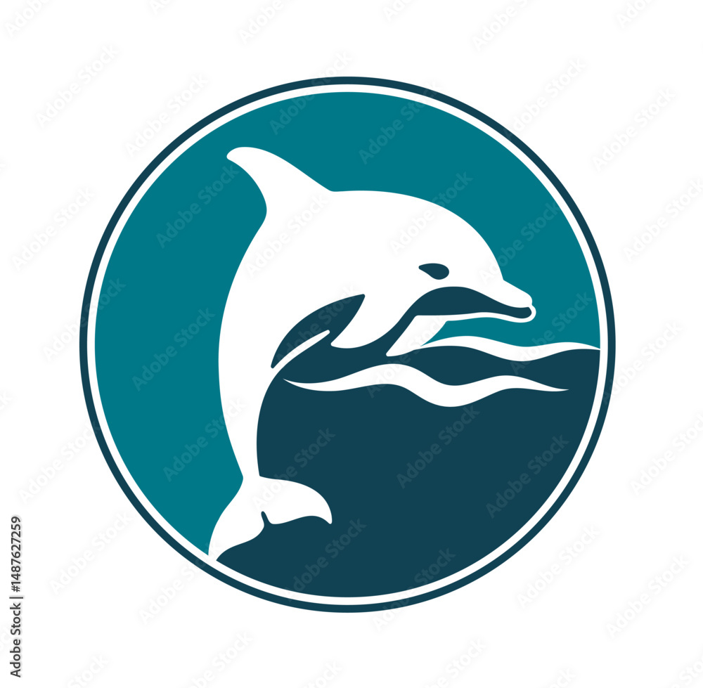 Obraz premium dolphin logo design template