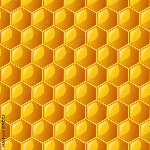 Seamless honeycomb for your design. Honeycomb wallpaper. hexagonal realistic honeycomb seamless texture.