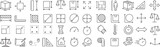 ベクターでモノクロの測定に関する線画アイコンセット
