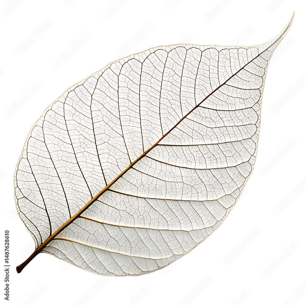 Obraz premium Skeletonized leaf isolated on a transparent background