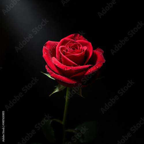 Wallpaper Mural A single, perfect red rose against a dark background. Torontodigital.ca