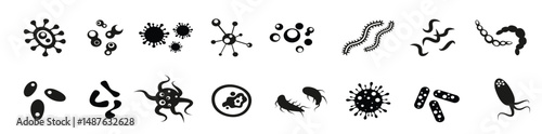 Germs, viruses and bacteria. Vector collection isolated on white