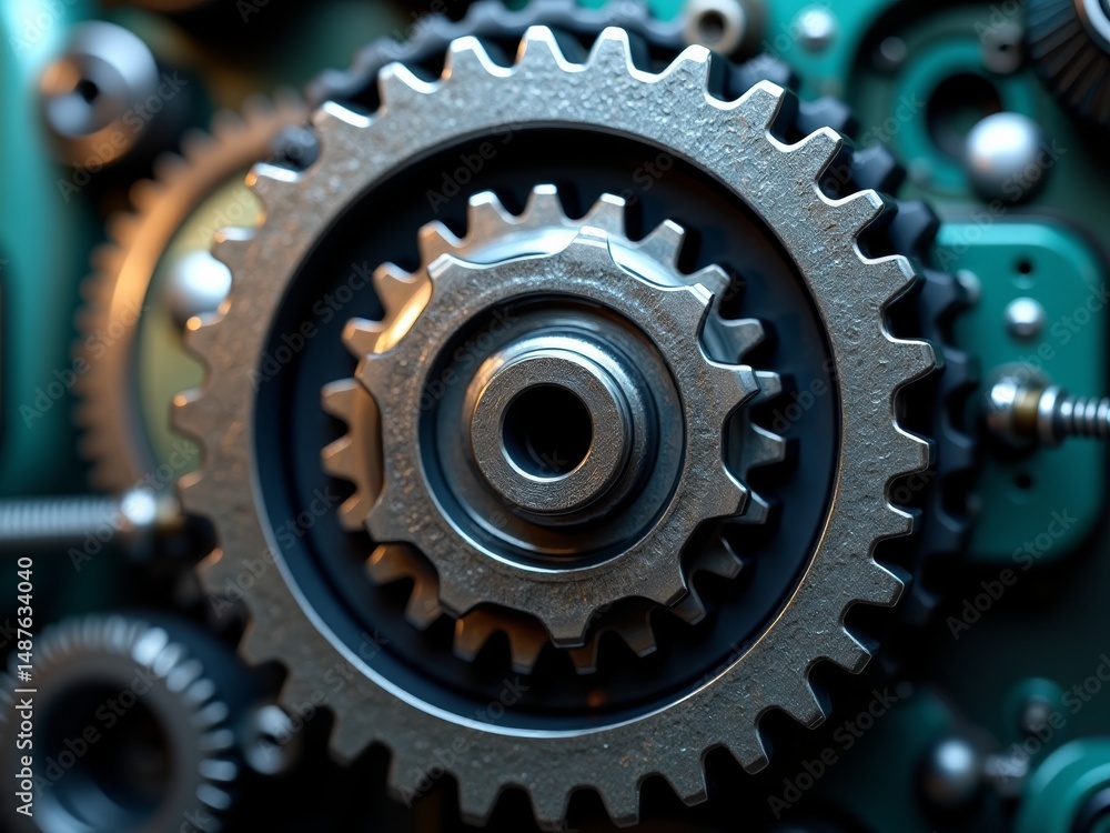 Gear with metal teeth and a round center Gear with metal teeth and a round center