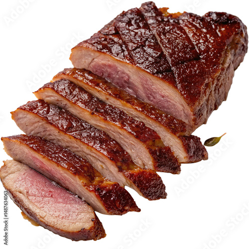 roast beef on a white background