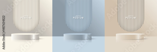 Podium displaying products and equipment Vector background for marketing Vector template