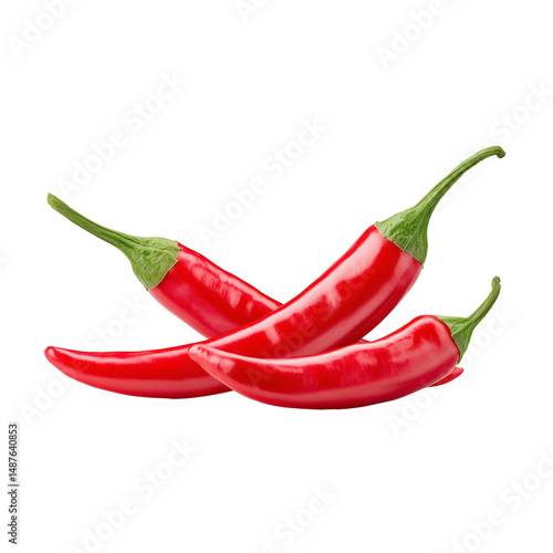 Red chili peppers isolated on white background