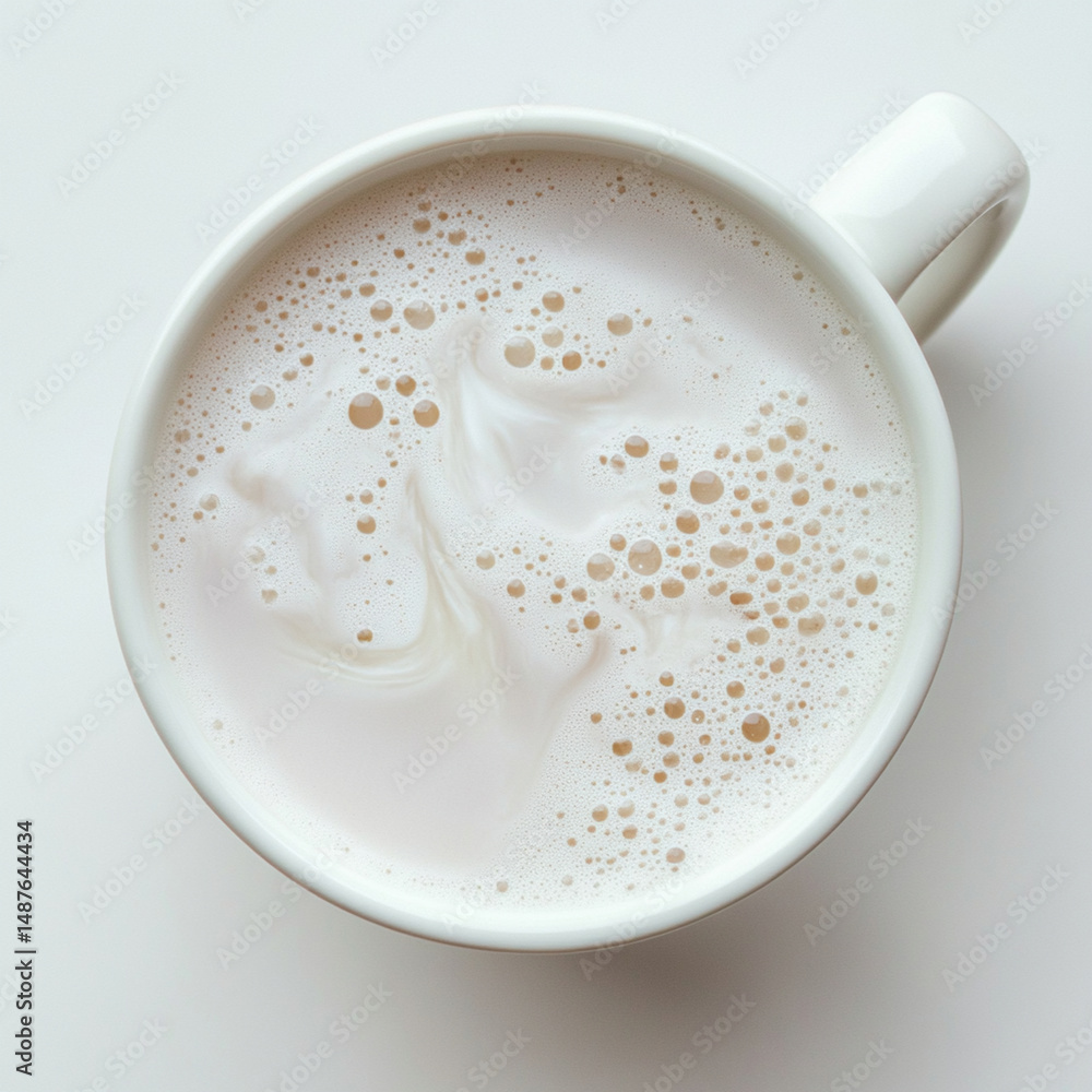 **Foamy Milk Texture With Airy Bubbles And Swirls On A Ceramic Coffee Mug Surface, Photographed In Macro With Top-Down Lighting. This Clean, White Fluid Texture Is Perfect For Café Branding, Dairy Pro **Foamy Milk Texture With Airy Bubbles And Swirls On A Ceramic Coffee Mug Surface, Photographed In Macro With Top-Down Lighting. This Clean, White Fluid Texture Is Perfect For Café Branding, Dairy Pro