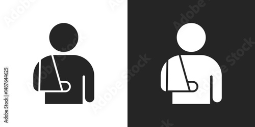 Injured person, arm in sling medical for accident, health, and insurance icon vector
