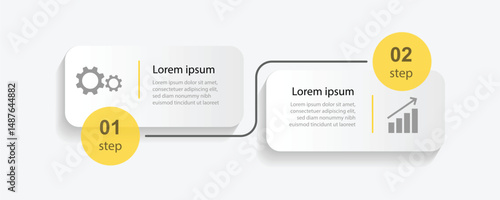 2 step line connected infographic element. Banner presentation. Brochure information. Timeline infograph 