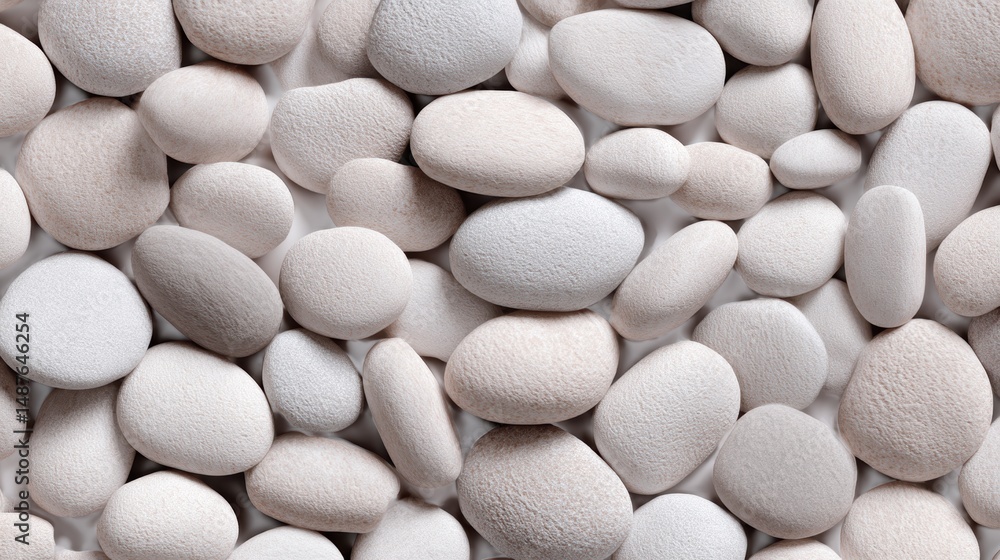 Fototapeta premium Seamless Pebble Texture: Pale Neutral Stones Pattern