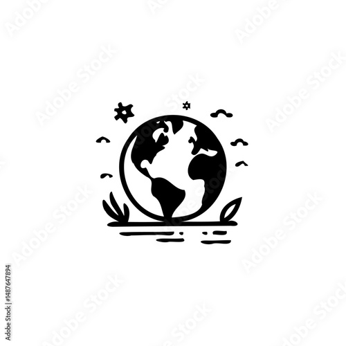 Earth globe design conveys sustainability and environmental awareness illustration