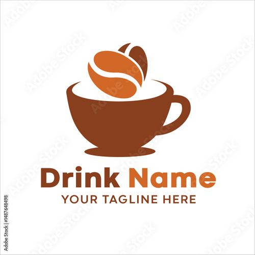 coffe drink logo, icon, background, wall, coffee glass logo design
