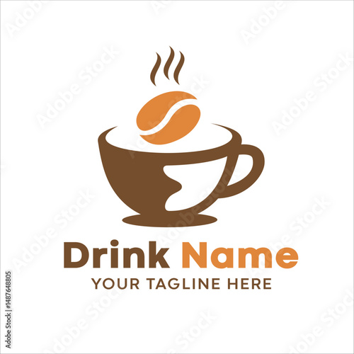 coffe drink logo, icon, background, wall, coffee glass logo design