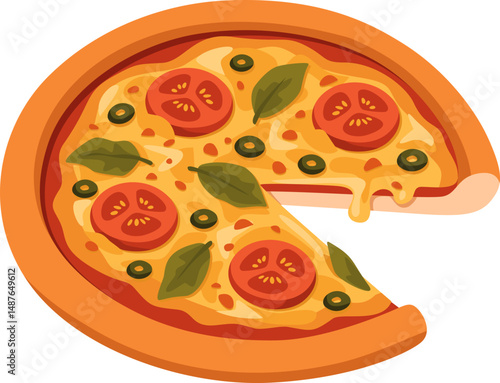Pizza Slice with Fresh Toppings
