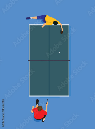Great simple table tennis ping pong top view illustration design for any media	