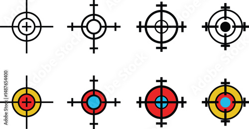 shooting target symbol icon in flat vector