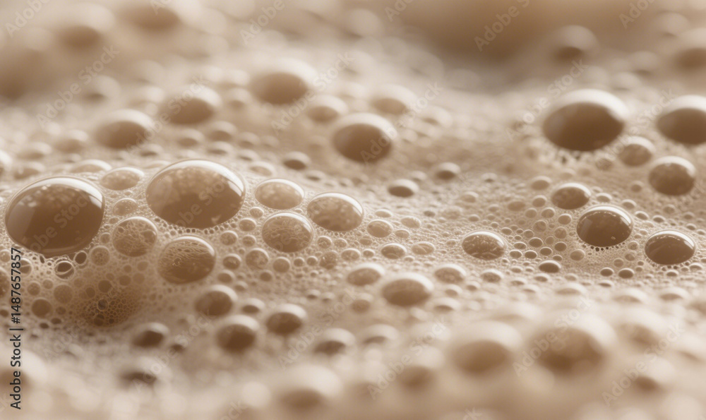 Close-Up Macro Shot of Foam and Air Bubbles – Abstract Texture Background in Warm Tones Close-Up Macro Shot of Foam and Air Bubbles – Abstract Texture Background in Warm Tones