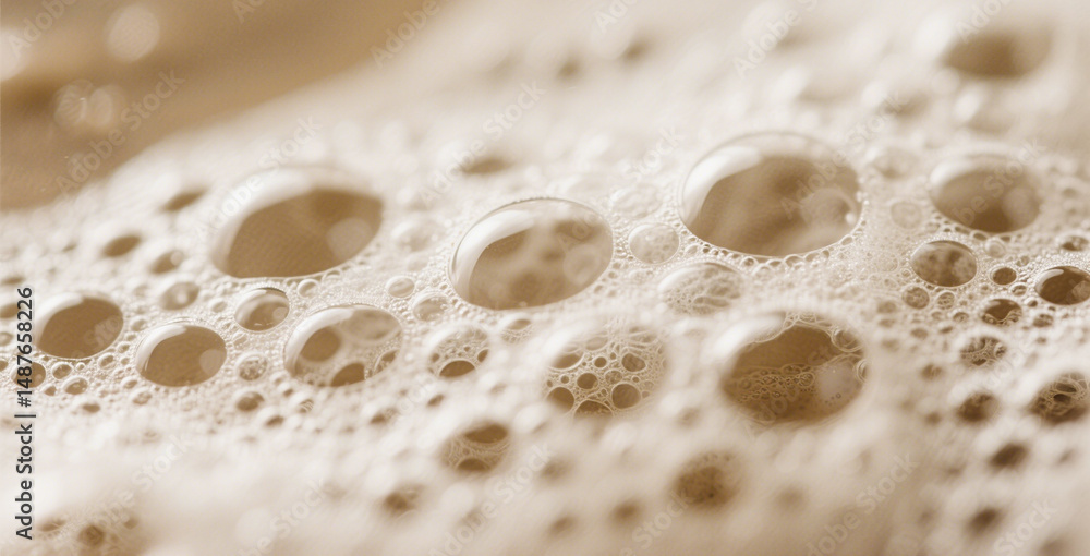 Close-Up Macro Shot of Foam and Air Bubbles – Abstract Texture Background in Warm Tones Close-Up Macro Shot of Foam and Air Bubbles – Abstract Texture Background in Warm Tones