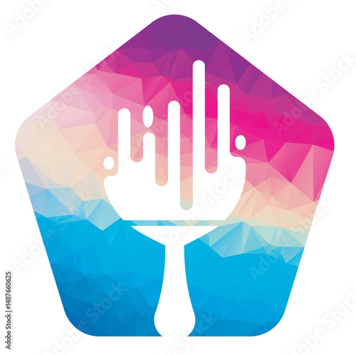 paint brush logo design and house painting