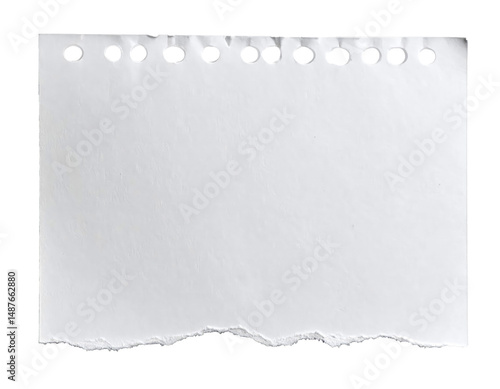 Torn paper with distressed edges and a textured perfect scrapbook isolated cut out on transparent png