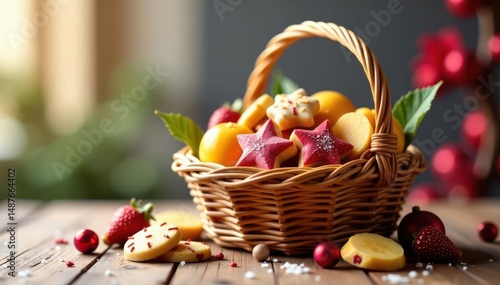 Wallpaper Mural An overflowing basket of festive goodies and treats , candy, season Torontodigital.ca