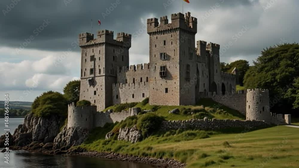 Medieval Irish Castle Video. Ai generated. Medieval Irish Castle Video. Ai generated.