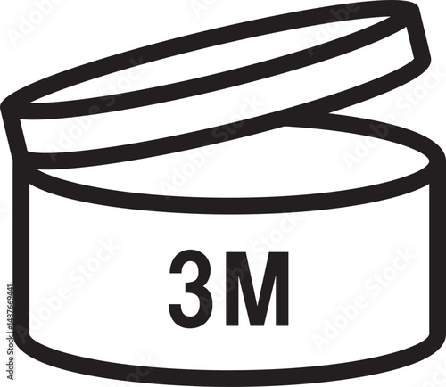 PAO 3M Label Icon. Period After Opening