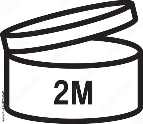 PAO 2M Label Icon. Period After Opening