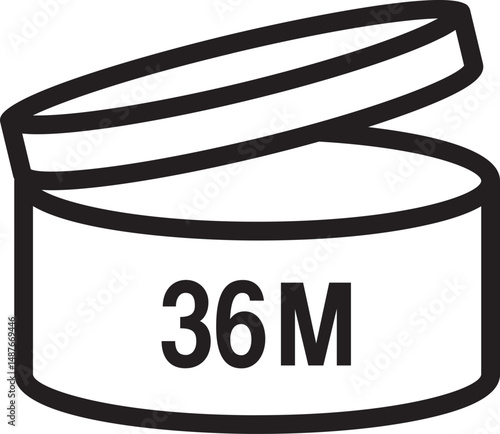 PAO 36M Label Icon. Period After Opening