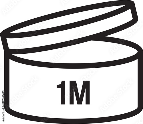 PAO 1M Label Icon. Period After Opening