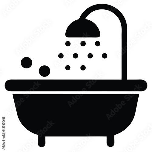 Stylish Black Bathtub with Bubbles