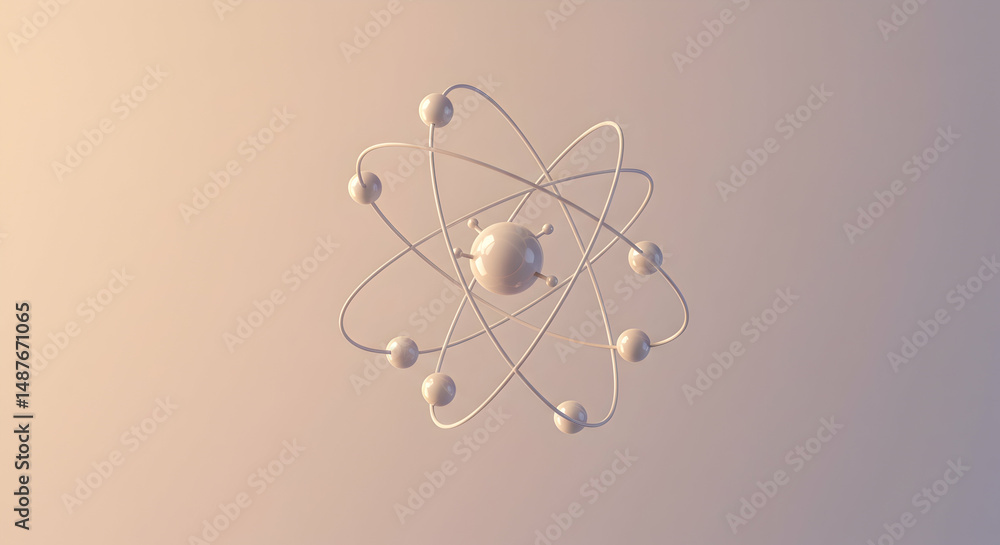 Obraz premium atom, molecule, science, Abstract Atom Model