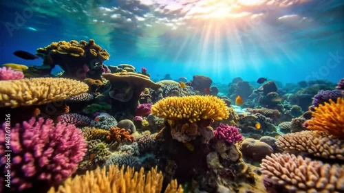 Wallpaper Mural Vibrant Colorful Coral Reef Underwater Scene Torontodigital.ca